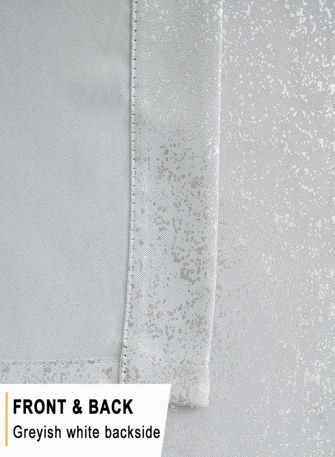 TERLYTEX White Silver Curtains for Living Room - Metallic Silver Spots Sparkle Blackout Curtains 84 Inch Long, Thermal Insulated Darkening Grommet Shiny Curtains, 52 x 84 Inch, 2 Panels, Greyish White - Image 4